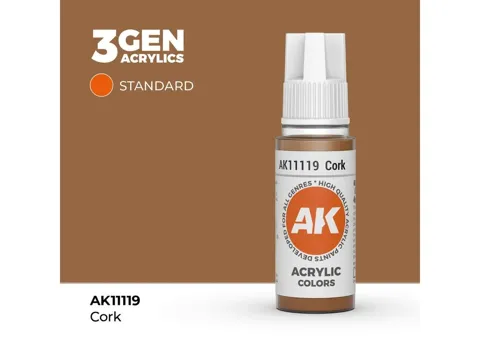 Lahvička akrylové barvy AK Interactive 3GEN AK11119 korková (Cork) 17 ml