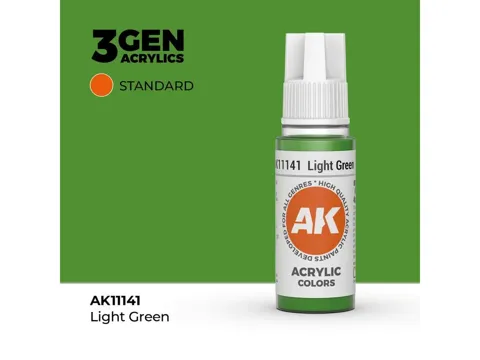 Lahvička akrylové barvy AK Interactive 3GEN AK11141 světle zelená 17 ml