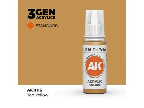 Lahvička akrylové barvy AK Interactive 3GEN AK11116 žlutohnědá Tan Yellow 17 ml