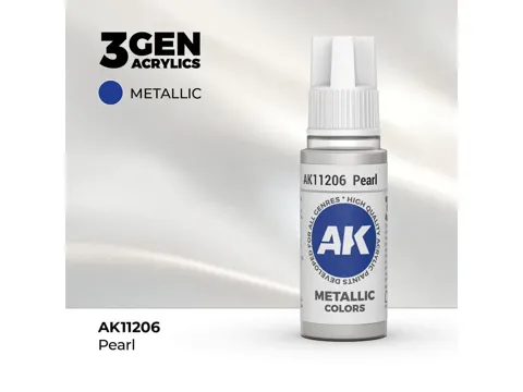 Lahvička akrylové barvy AK Interactive 3GEN AK11206 perleťová (Pearl) 17 ml
