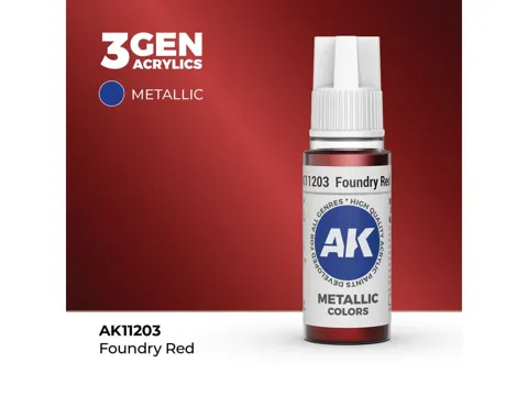 Lahvička akrylové barvy AK Interactive 3GEN AK11203 slévárenská červená (Foundry Red) 17 ml