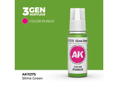 Lahvička akrylové barvy AK Interactive 3GEN Color Punch AK11275 slizová zelená 17 ml