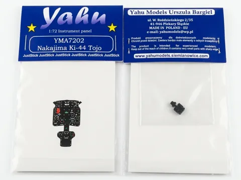 Barevná fotoleptaná přístrojová deska Yahu Models YMA7202 pro Ki-44 Tojo v měřítku 1/72