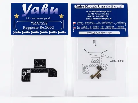 Barevná fotoleptaná přístrojová deska Yahu Models YMA7228 Re.2002 v měřítku 1/72