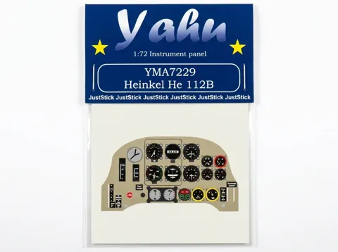Barevný fotolept přístrojové desky Yahu Models YMA7229 He-112B v měřítku 1/72