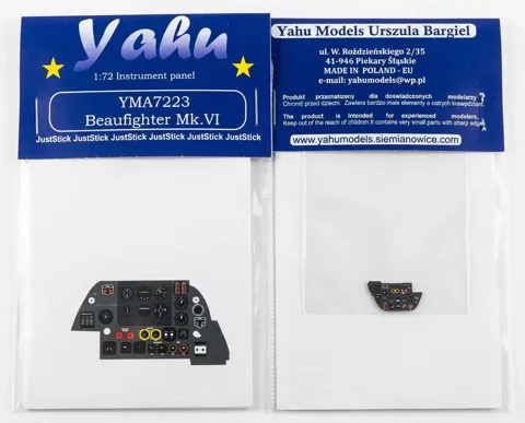 Barevný fotolept přístrojové desky Yahu Models YMA7223 Beaufighter Mk.VI v měřítku 1/72