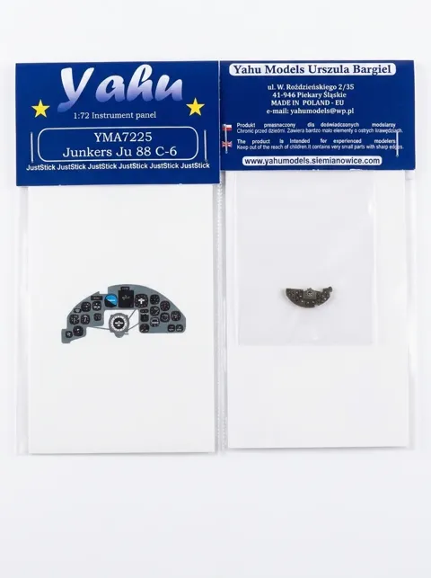 Barevná fotoleptaná přístrojová deska Yahu Models YMA7225 Ju-88C-6 v měřítku 1/72