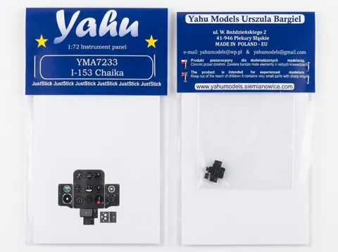 Barevný fotolept přístrojové desky Yahu Models YMA7233 pro model I-153 v měřítku 1/72