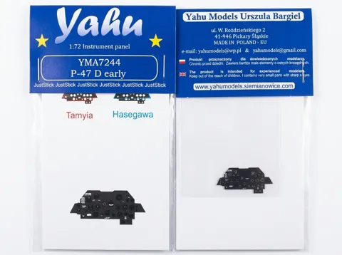 Barevná fotoleptaná přístrojová deska Yahu Models YMA7244 pro P-47D early v měřítku 1/72