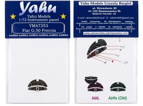Barevná fotoleptaná přístrojová deska Yahu Models YMA7253 Fiat G.50 v měřítku 1/72