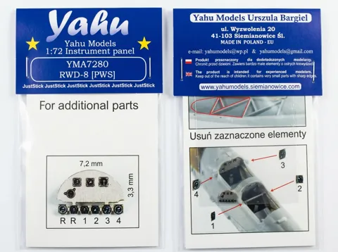Barevný fotolept Yahu Models YMA7279 – přístrojová deska P-26 Peashooter v měřítku 1/72