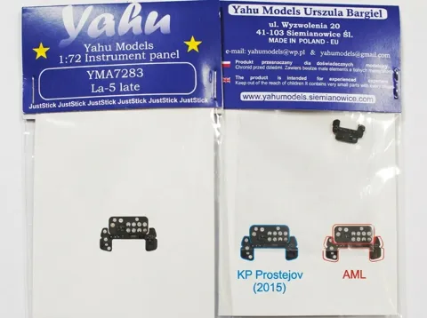 Barevná přístrojová deska Yahu Models YMA7283 pro Lavočkin La-5 late v měřítku 1/72