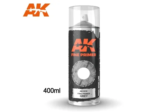 Sprej AK Interactive AK1010 Fine Primer Grey 400 ml, šedý základ pro modely