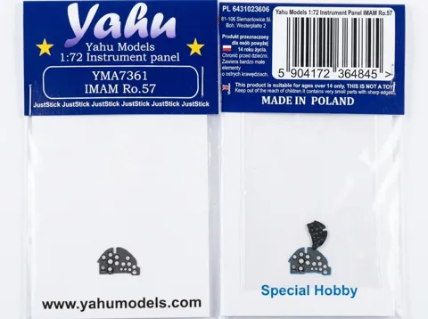 Barevný fotolept Yahu Models YMA7361 Ro.57 1/72 — přístrojová deska pro Special Hobby