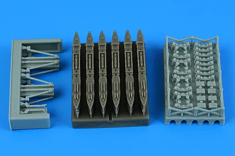 Resinové závěsníky výzbroje Aires 4960 pro Mil Mi-8MT/Mi-17 Hip v měřítku 1/48