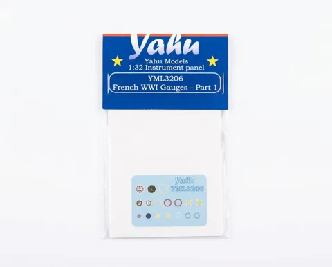 Předbarvená sada přístrojových desek Yahu Models YML3206 French WW1 Gauges part.1 v měřítku 1/32