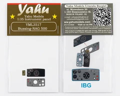 Předbarvená přístrojová deska Yahu Models YML3517 Büssing-NAG 500 v měřítku 1/35