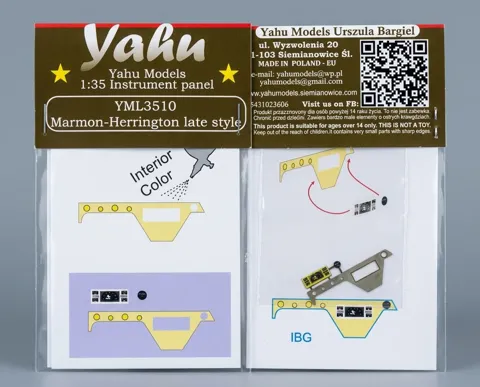 Předbarvený fotolept Yahu Models YML3510 Mormon Hamilton Mk.I/II v měřítku 1/35