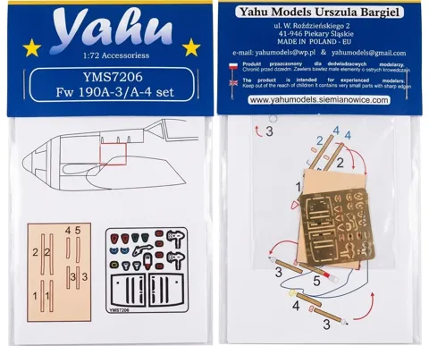 Doplňková detailní sada Yahu Models YMS7206 pro Fw 190 A-3/A-4 v měřítku 1/72