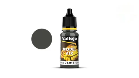 Lahvička akrylové barvy Vallejo Model Air 71013 žlutá olivová 18 ml s kapátkem