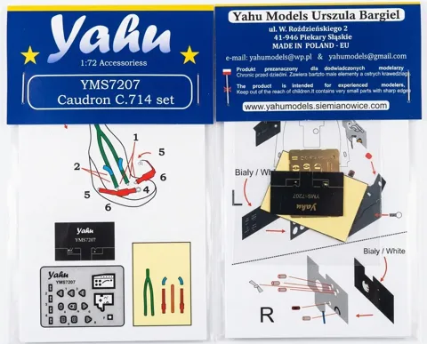 Fotoleptová sada Yahu Models YMS7207 Caudron 714 v měřítku 1/72
