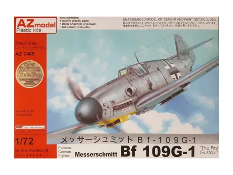 Krabice plastikové stavebnice AZ Model AZ7465 Bf 109G-1 Gustav 1 v měřítku 1/72