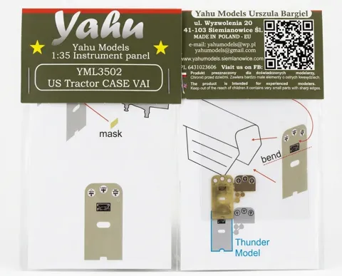 Předbarvená sada přístrojové desky Yahu Models YML3502 v měřítku 1/35 pro traktor US CASE VAI