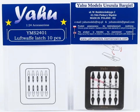 Fotoleptaný plát Yahu Models YMS2401 Luftwaffe latch v měřítku 1/24