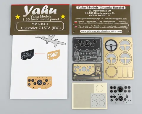 Předbarvený fotolept Yahu Models YML3501 Chevrolet C15TA 1/35 – přístrojová deska