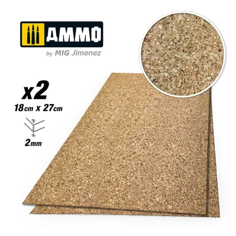 Balení syntetického korku AMMO Mig 8839 Create Cork střední zrnitost 2 mm, 2 ks