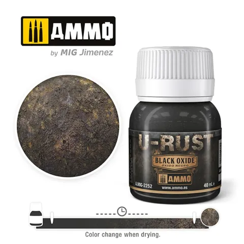 Kelímek AMMO Mig A.MIG-2252 U-RUST černý oxid (Black Oxide) 40 ml, efekt rzi