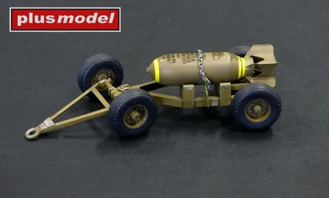 3D tištěný set Plus Model AL3017 pumový vozík Mk II s bombou 500 lb v měřítku 1/32