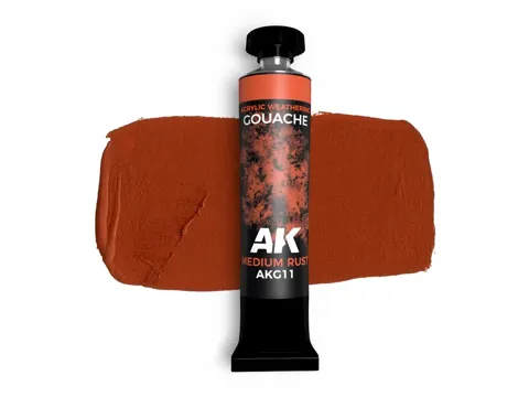 Kelímek kvašové barvy AK Interactive AKG11 AK Gouache Medium Rust 20 ml