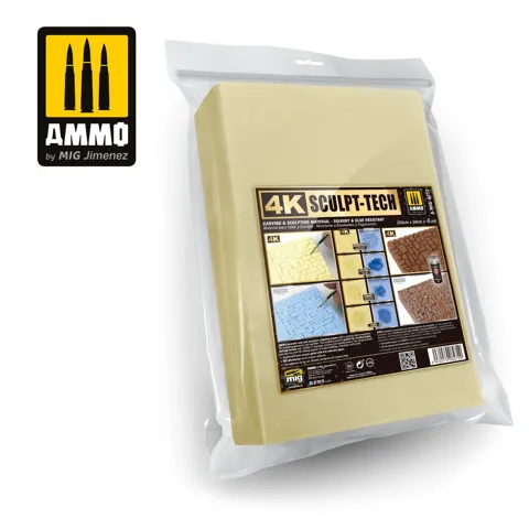 Deska konstrukčního materiálu AMMO Mig A.MIG-8272 4K Sculp-Tech 20×30×4 pro diorámata