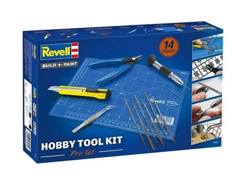 Modelářská sada nářadí Revell Hobby Tool Kit Pro 39640 s pilníky, kleštěmi, pinzetou a podložkou