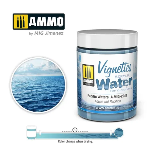 Kelímek 100 ml akrylového efektu vody AMMO Mig A.MIG-2241 Pacific Waters