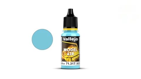 Lahvička akrylové barvy Vallejo Model Air 71317 světle modrá AII, 18 ml