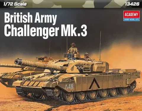 Krabice stavebnice Academy 13426 British Army Challenger Mk.3 v měřítku 1/72