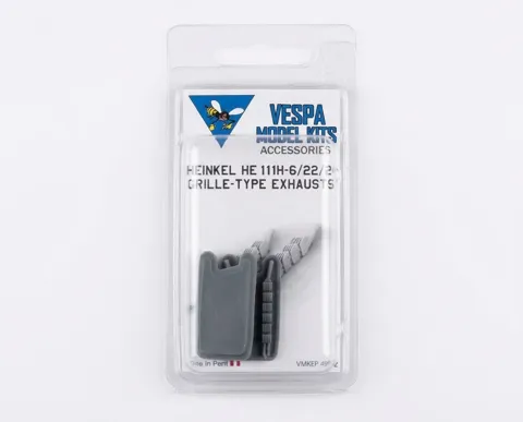 3D tištěné výfuky Vespa Model Kits VMKP48002 Grille-Type pro Heinkel He 111H-6/22 v měřítku 1/48