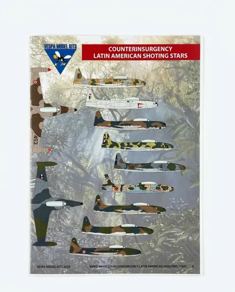 Obtiskový arch Vespa Model Kits VMKD48005 T-33 Shooting Star v měřítku 1/48