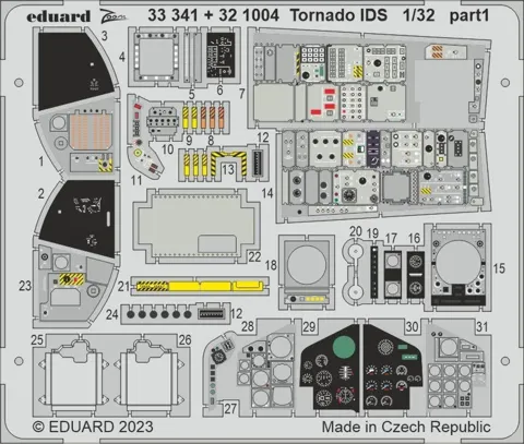 Fotoleptaná sada Eduard 321004 Tornado IDS interiér 1/32 pro stavebnici Italeri