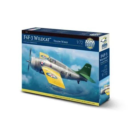 Krabice plastikové stavebnice Arma Hobby 70091 F4F-3 Wildcat Yellow Wings v měřítku 1/72