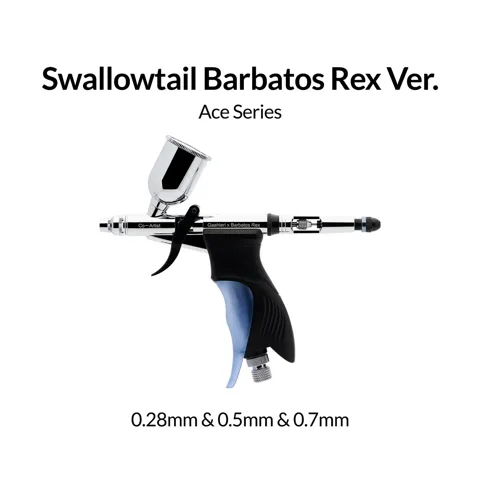 Spoušťový airbrush Gaahleri Ace Series 42564 GHAC-Swallowtail Barbatos Rex s modrou rukojetí a nádobkou