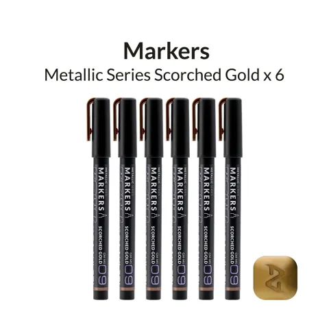 Metalické markery Gaahleri 45190 Metallic Series opálená zlatá GM-MS09, balení 6 ks
