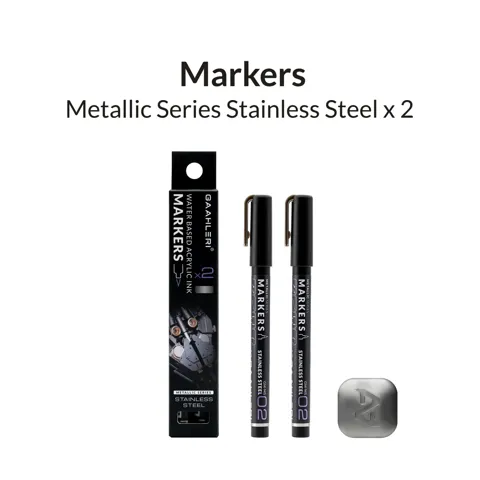 Dvojbalení metalických markerů Gaahleri Metallic Series 45015 GM-MS02 v odstínu nerezová ocel
