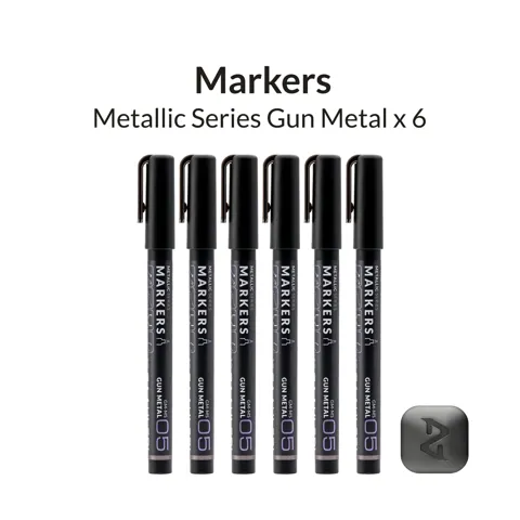 Metalické markery Gaahleri Metallic Series 45152 Gun Metal GM-MS05, balení 6 ks