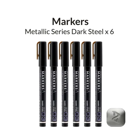 Metalické fixy Gaahleri Metallic Series 45138 tmavá ocel GM-MS03, balení 6 ks