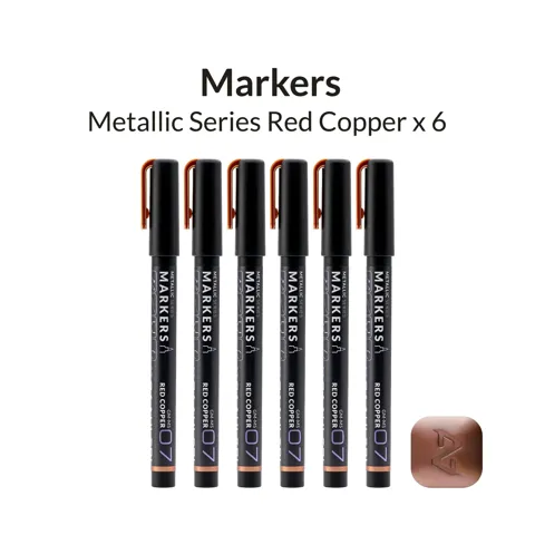 Metalické markery Gaahleri Metallic Series 45176 GM-MS07 měděná červená, balení 6 kusů