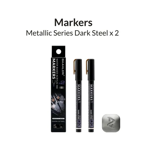 Dva metalické markery Gaahleri Metallic Series 45022 tmavá ocel GM-MS03