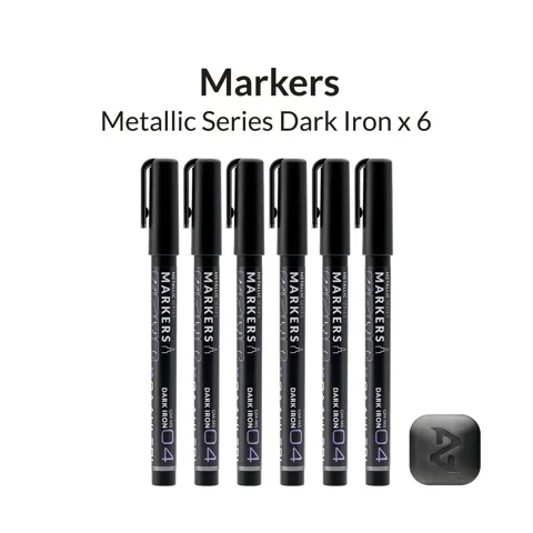 Metalické markery Gaahleri Metallic Series 45145 GM-MS04 tmavá železná, balení 6 ks